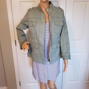 Large Olive Kensie Jacket with Silver Accents